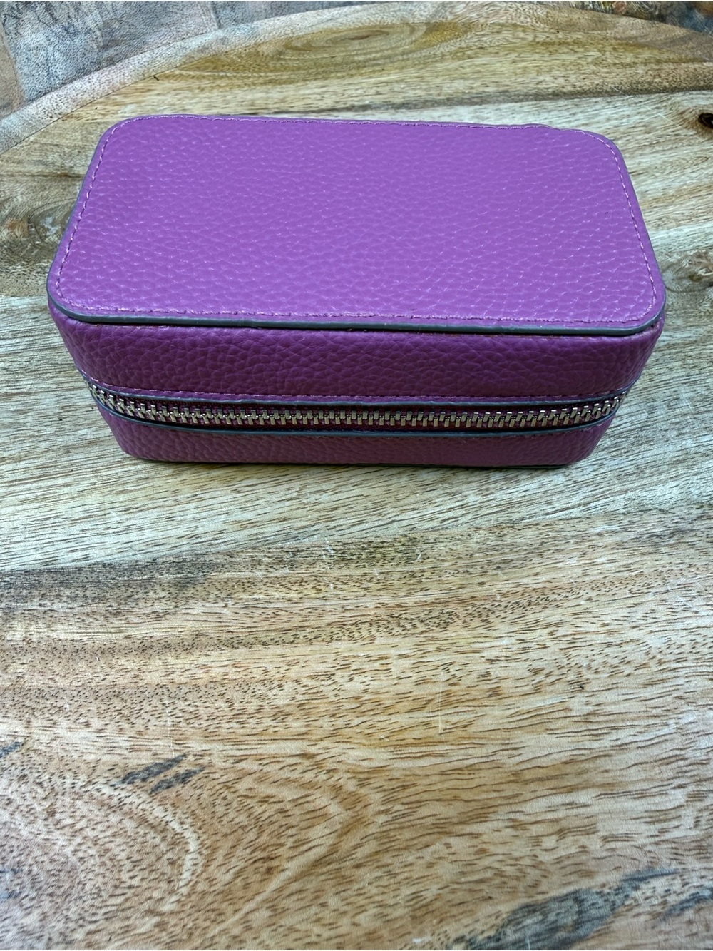 Trish McEvoy Purple Faux Leather Travel Jewelry Organizer Case